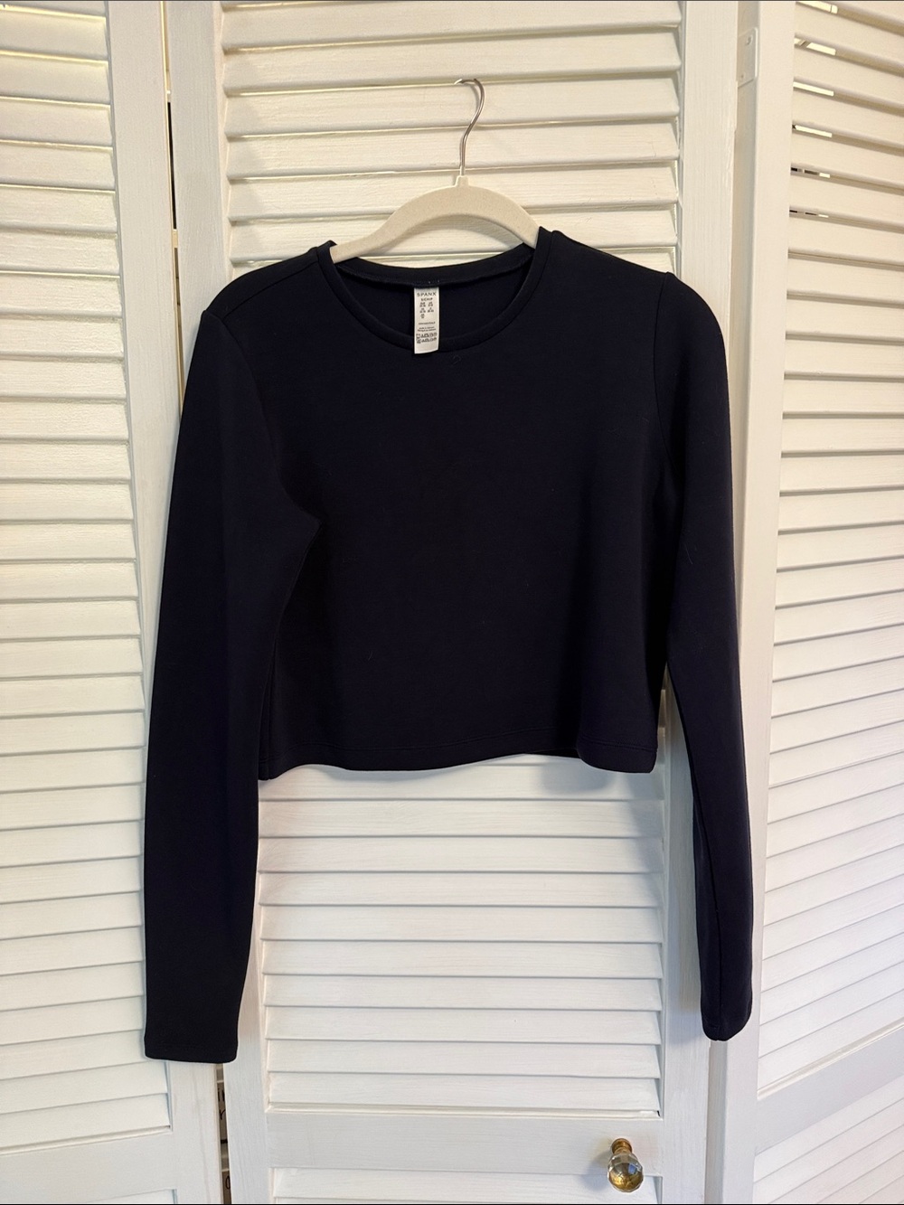SPANX Air Essentials crop long sleeve - navy blue